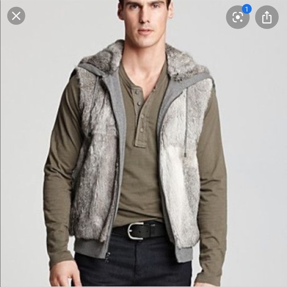 Mens Michael Kors Rabbit Fur Reversible 
